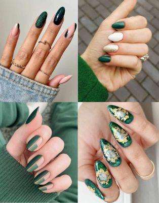 Emerald green nails make a bold statement