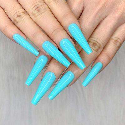 try cyan nail polish