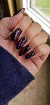 Black Cherry Cat Eye Nails