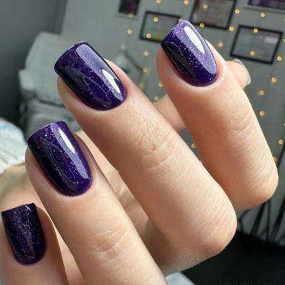 Black and Purple Acrylic Nail Design