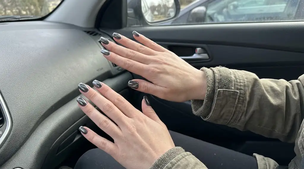 Gunmetal Chrome Glaze Nails
