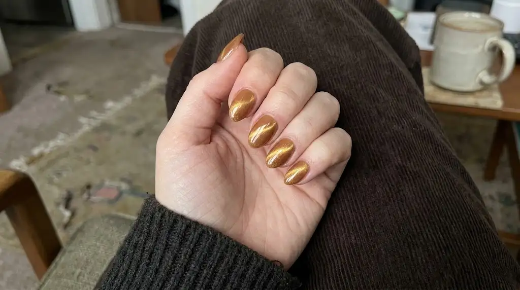 Honey Caramel Short Almond Nails