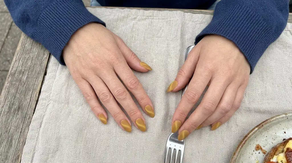 Matte Mustard Suede Nails