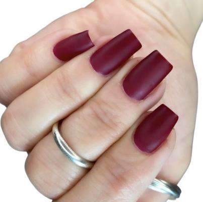 Matte Work Berry Nails