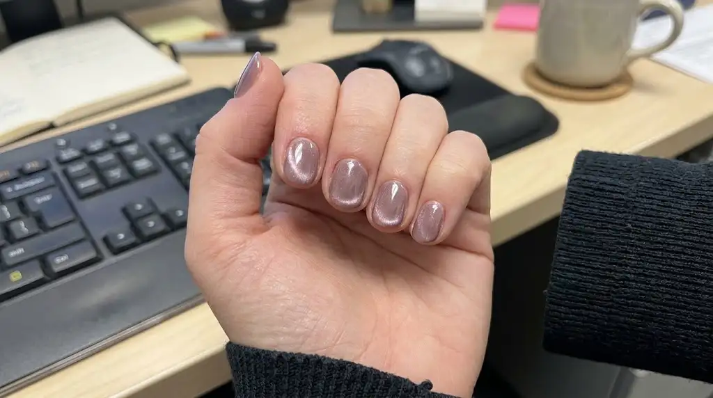 Mauve Dust Short Round Nails