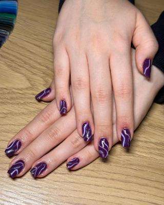 Purple is a popular color for nail art