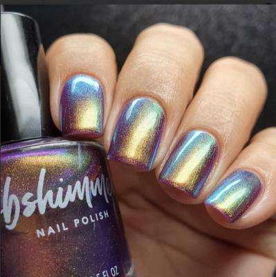 Shimmery polish with cool designs