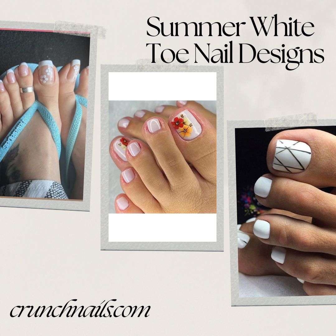 Summer White Toe Nail Designs