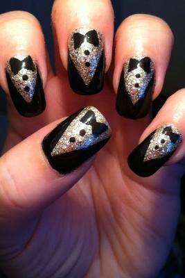 Tuxedo Birthday Nail Ideas