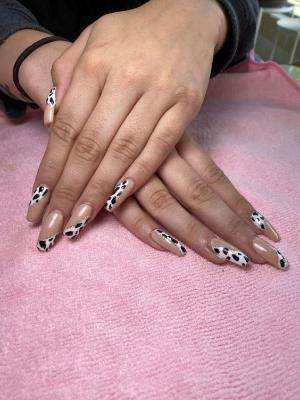 Wavy Cow Print Nails