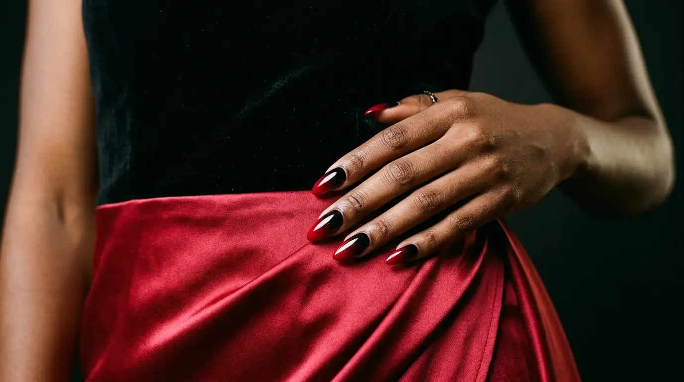 Black and Red Ombre Nail Ideas