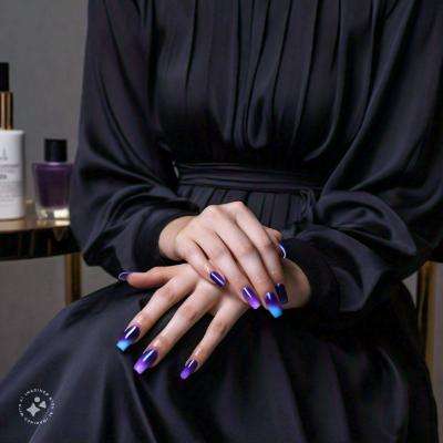 Ombre Nails for a Black Dress