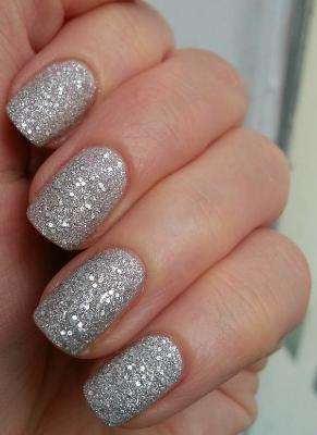 Glitter Nails for Silver Dress