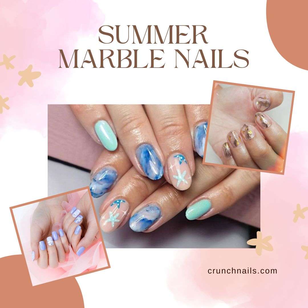 Summer Marble Nails