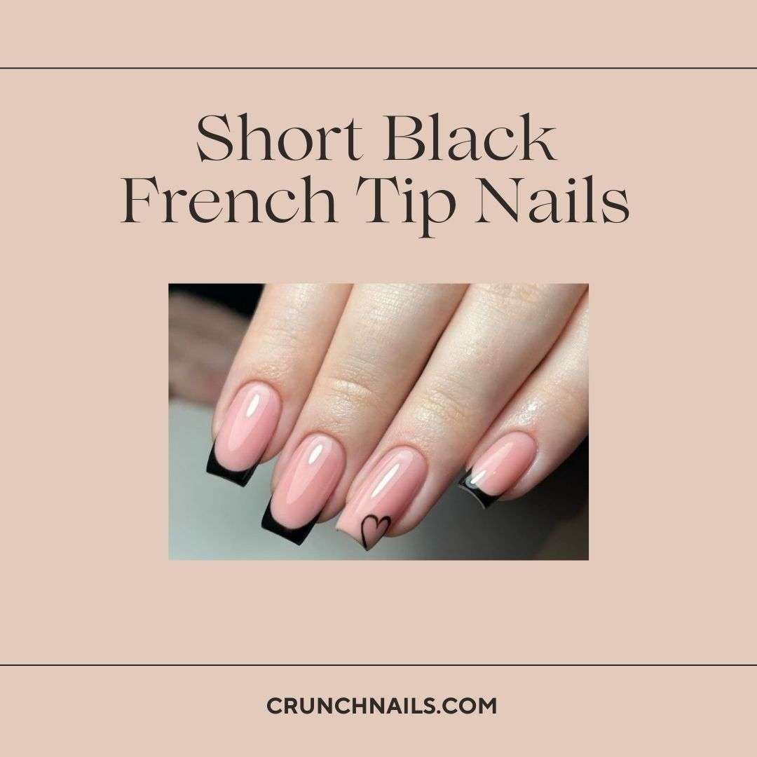 Short Black French Tip Nails