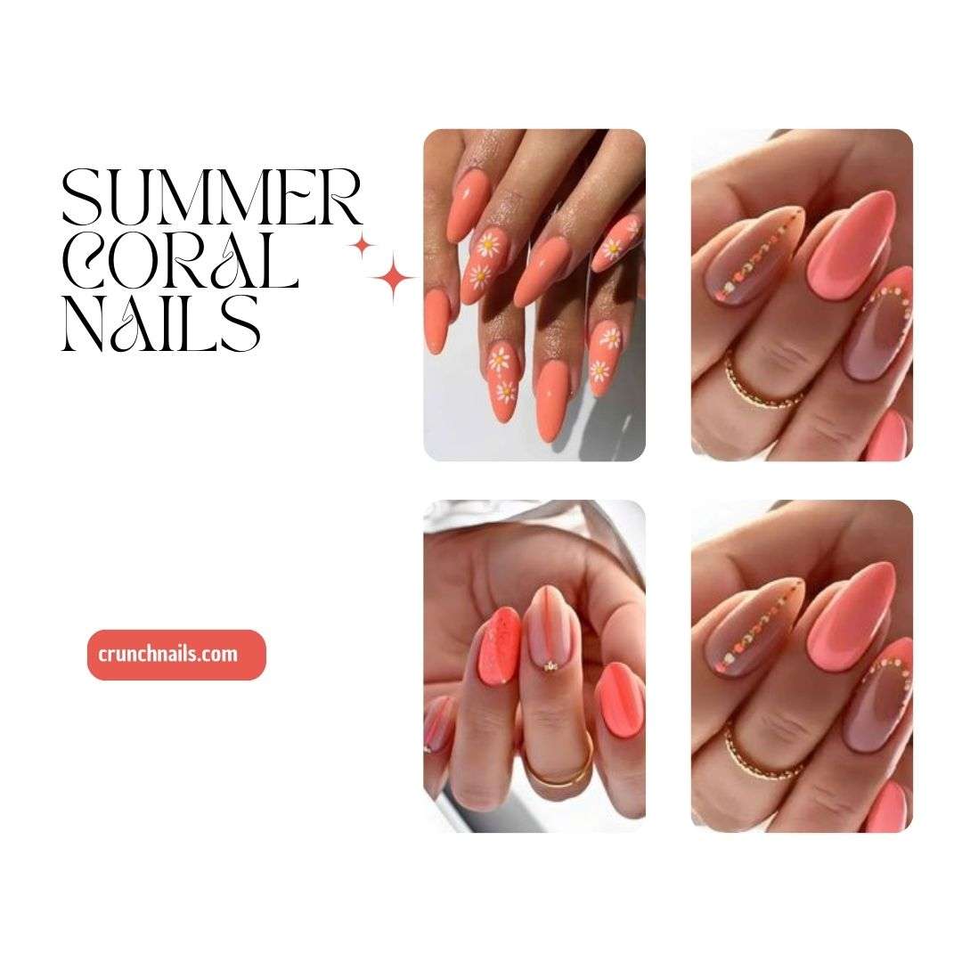 summer coral nails