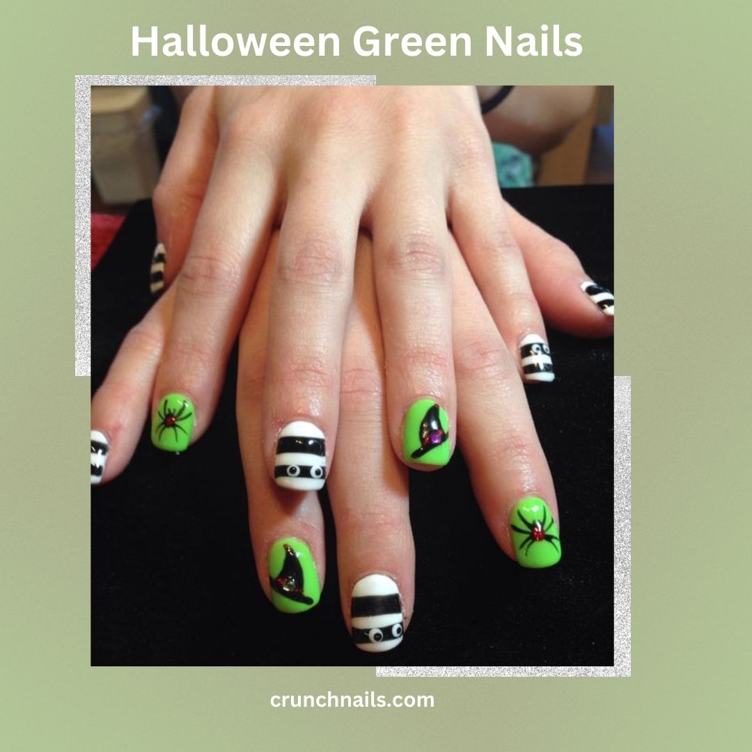 Halloween Green Nails