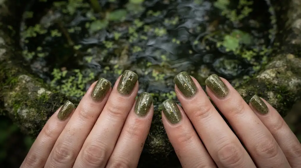 Swamp Murk Olive Jelly Nails