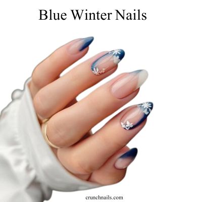 Blue Winter Nails