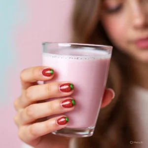 3D Strawberry Nail Art