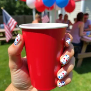 4th of July Confetti Nails