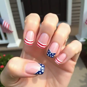 American Flag French Manicure