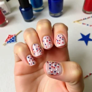 DIY Patriotic Nail Dots
