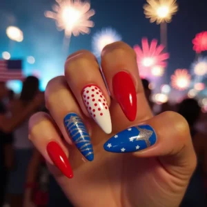 Fourth of July Acrylic Nail Set
