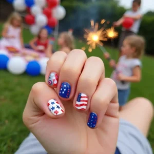 Fourth of July Kids Nails