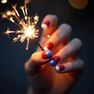 Half-Flag French Tip Half-Flag French Tip