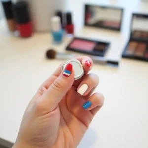 Half-Moon Patriotic Nails
