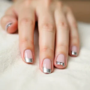 Metallic French Tips Metallic French Tips