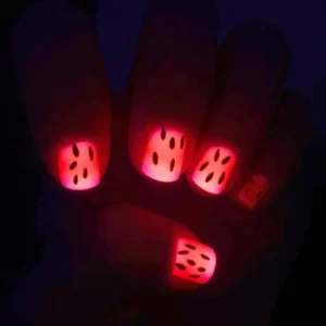 Neon Strawberry Nails