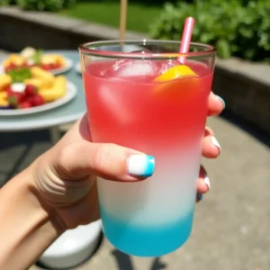Ombre Red to Blue Nails