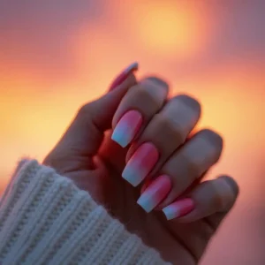 Ombre Red to Blue Tips Ombre Red to Blue Tips