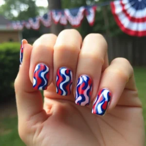 Red White Blue Swirls