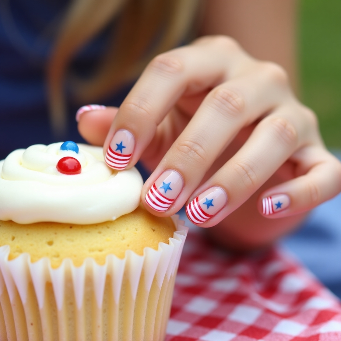 Stars & Stripes French Tips
