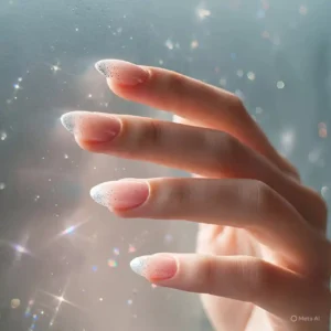 Angel Nails with Glitter Tips
