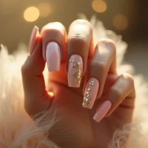 Angel Nails with Gold Foil