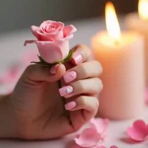 Angel Nails with Tiny Hearts