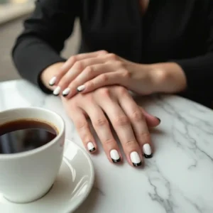 Classic Black French Tips Classic Black French Tips