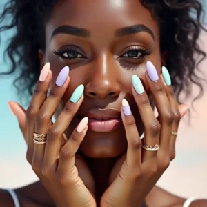 Color-Block Pastel Nails Color-Block Pastel Nails