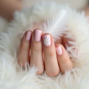 Feather Accent Nails