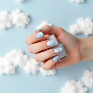 Light Blue Angel Nails