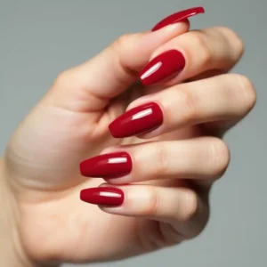 Long Coffin Ruby Nails Long Coffin Ruby Nails
