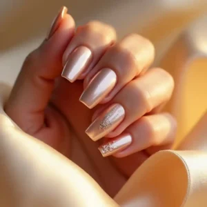 Rose Gold Angel Nails