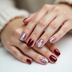Ruby Marble Nails Ruby Marble Nails