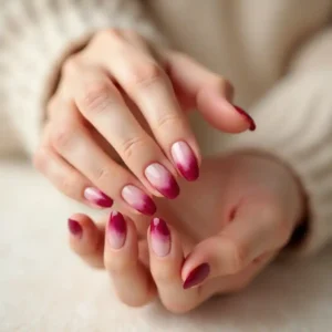 Ruby Ombre Nails Ruby Ombre Nails