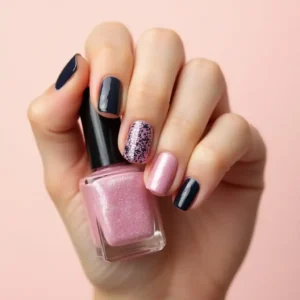 Soft Black with Pink Glitter Soft Black with Pink Glitter