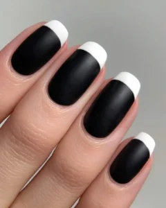 Matte Black with Glossy White Tips